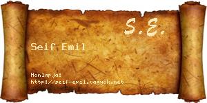 Seif Emil névjegykártya