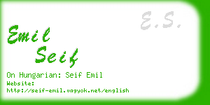 emil seif business card